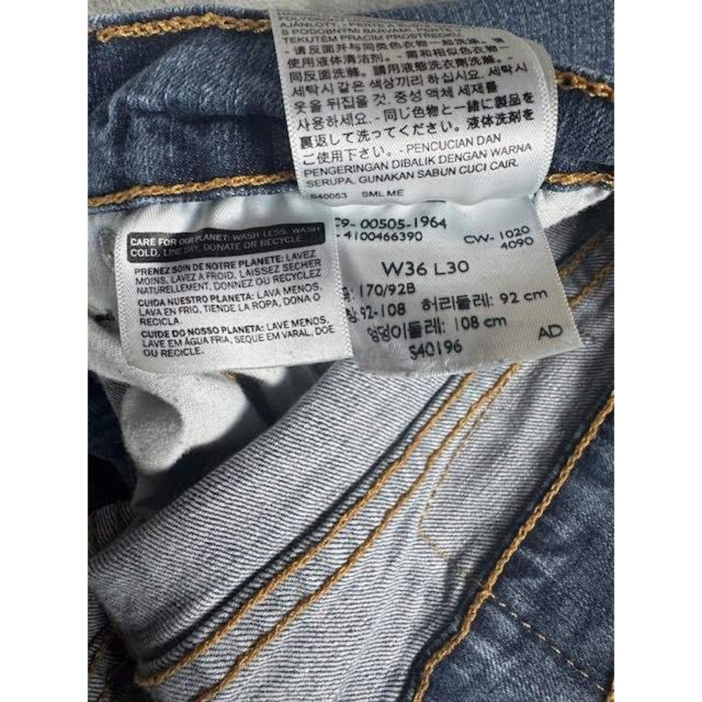 Levi's Jeans Mens 32x29 505‎ Regular Fit Straight Leg Medium Wash Blue Denim - Picture 7 of 9